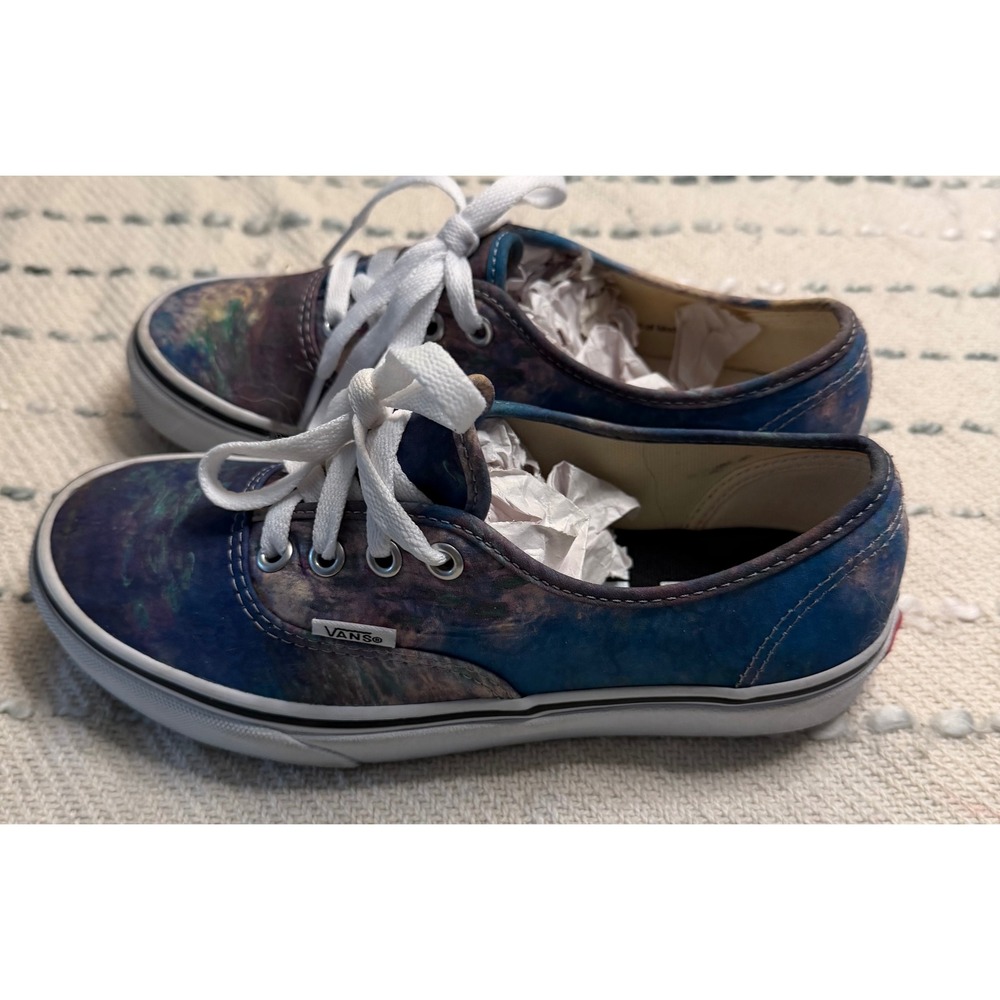 Vans MoMA Claude Monet Water Lilies Authentic Sneakers Blue Men 5 Women 6.5
